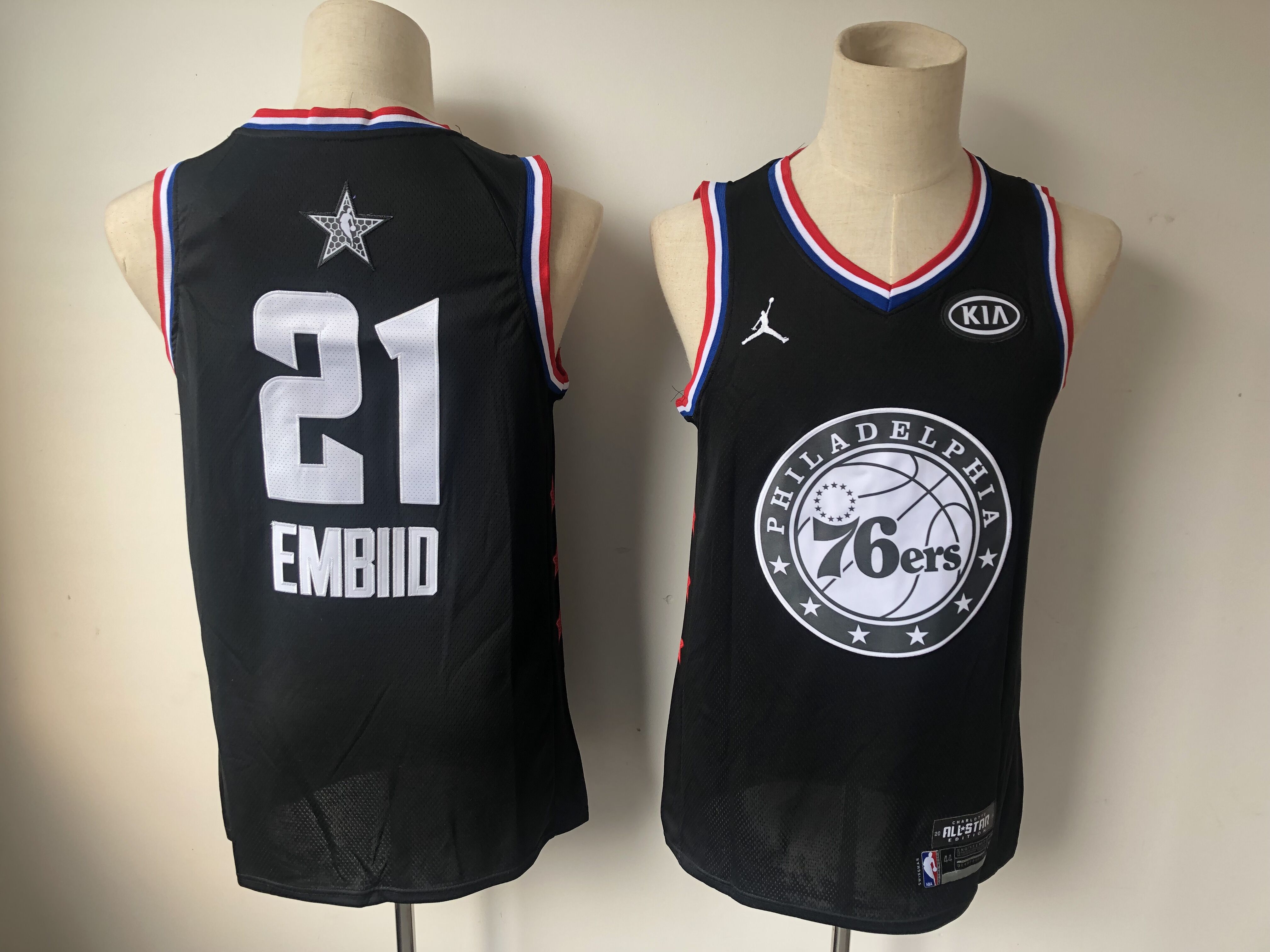 Men Philadelphia 76ers #21 Embiid Black 2019 All Star NBA Jerseys->philadelphia 76ers->NBA Jersey